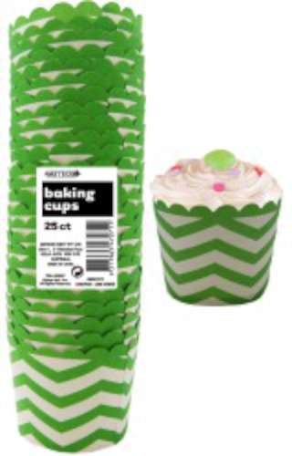 Baking Cups - Chevron Lime Green - Click Image to Close